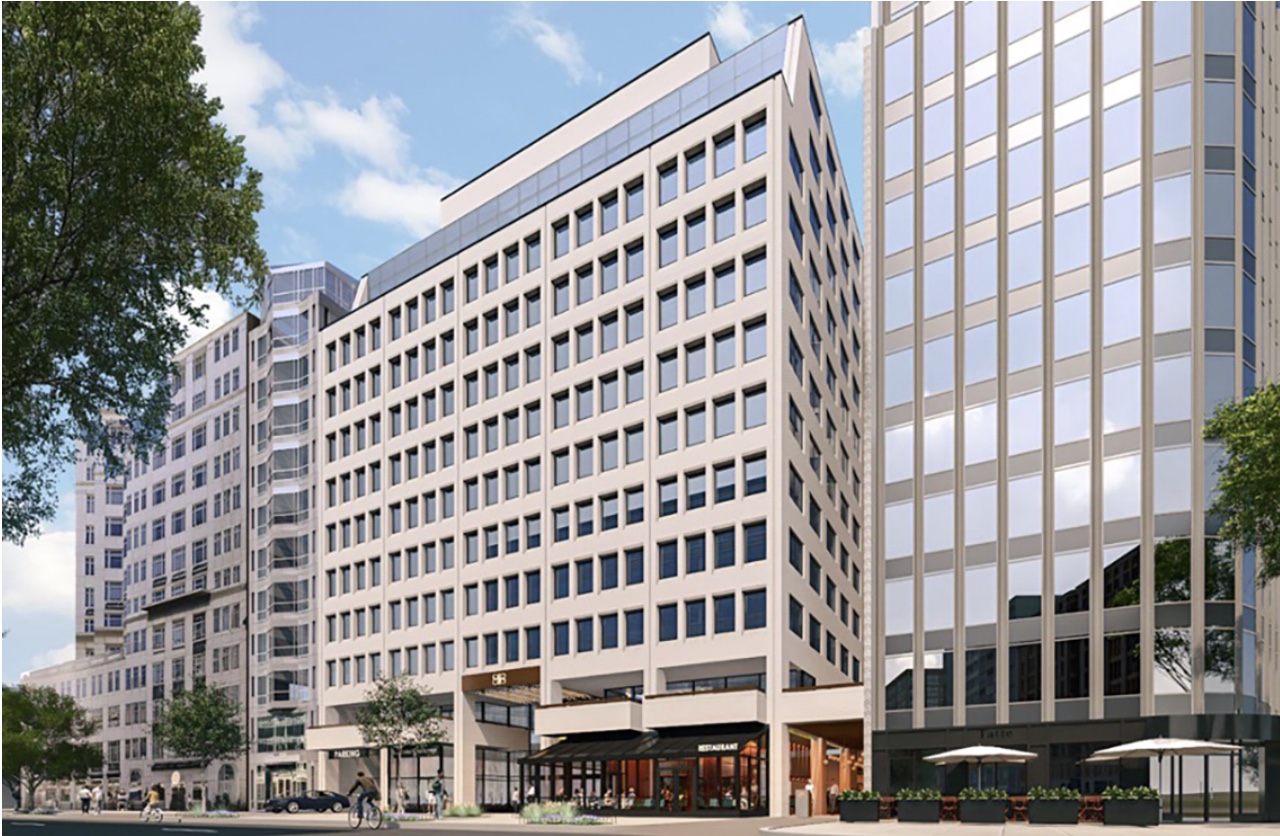 Rendering of a Taicoon Properties mixed-use office and retail building