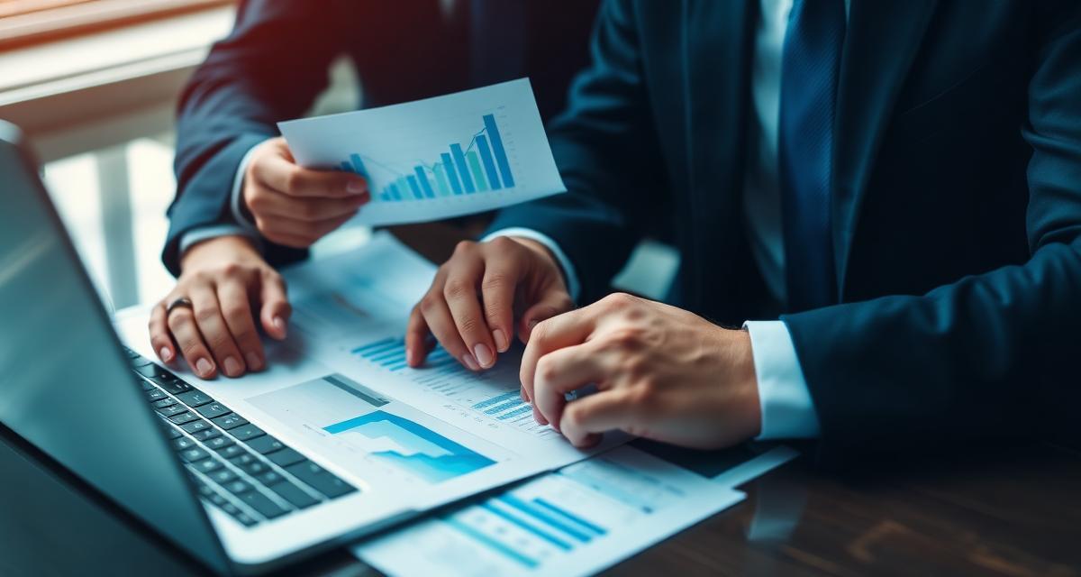 Advisors reviewing investment charts and financial documents